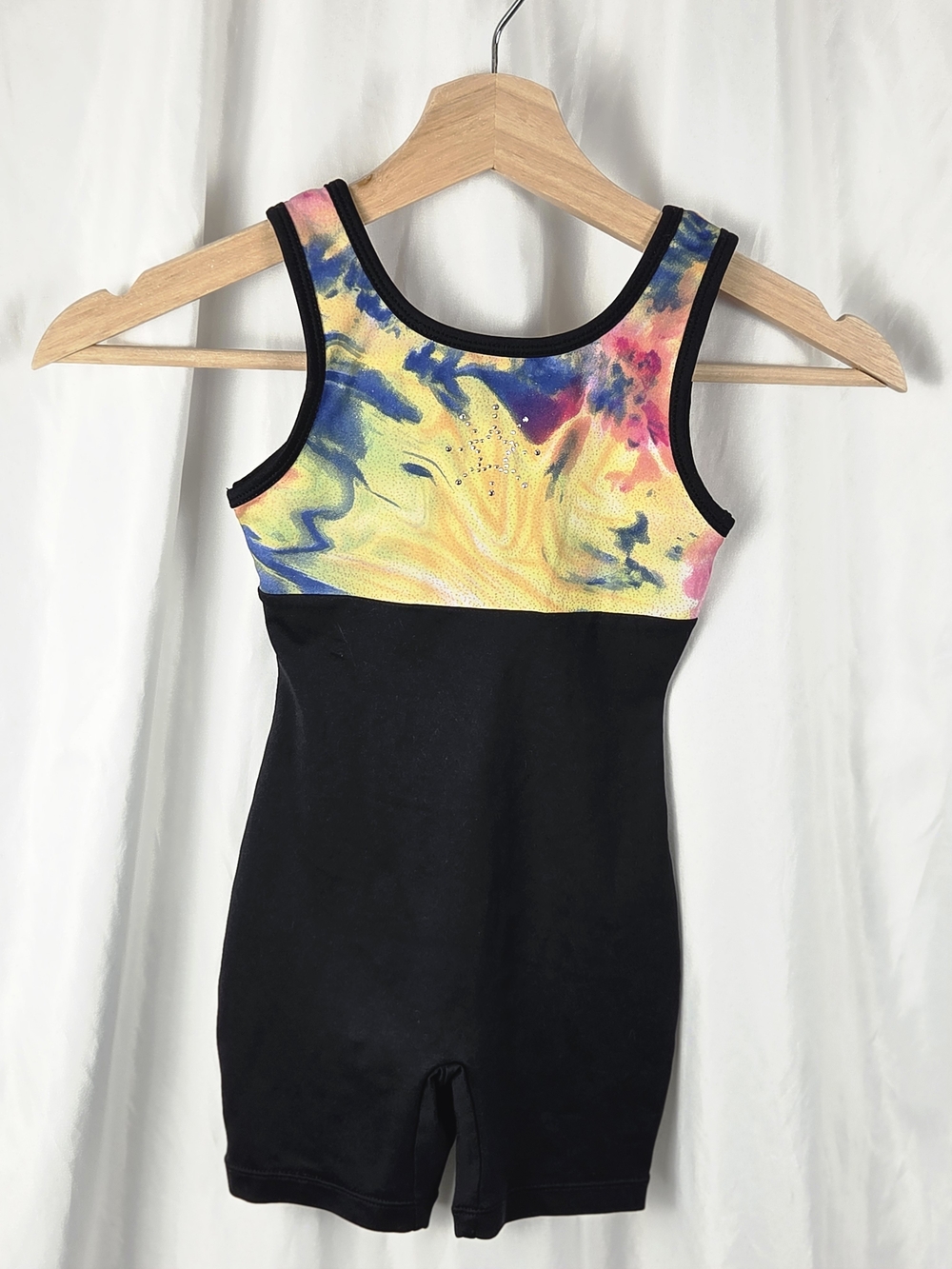 Freestyle Danskin Girl Gym Dance Leotard Tie Dye Size XS 4/5